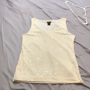 Sequined creme Ann Taylor tip